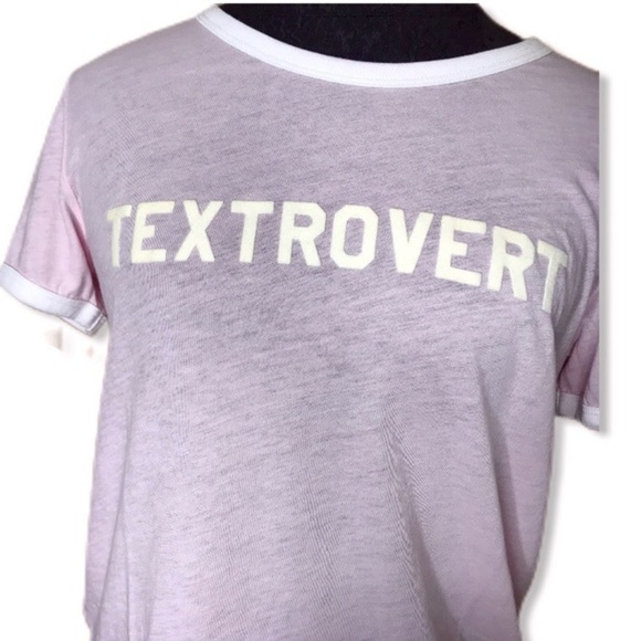 Wildfox NWT Textrovert Blush Colored T-shirt - Picture 4 of 5
